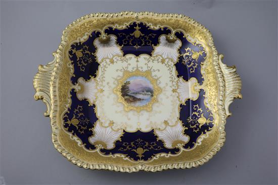 A Coalport composed part dessert service, c.1900, 23cm - 30.5cm